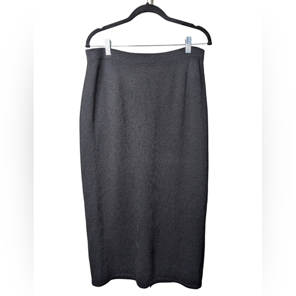St. John Black Midi Knit Skirt sz 12 - Picture 1 of 5